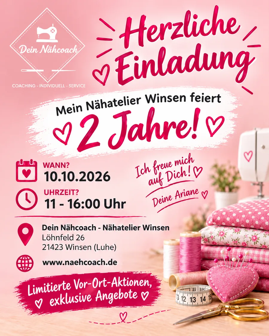Jubiläumsfeier 2 Jahre Nähatelier Winsen 1